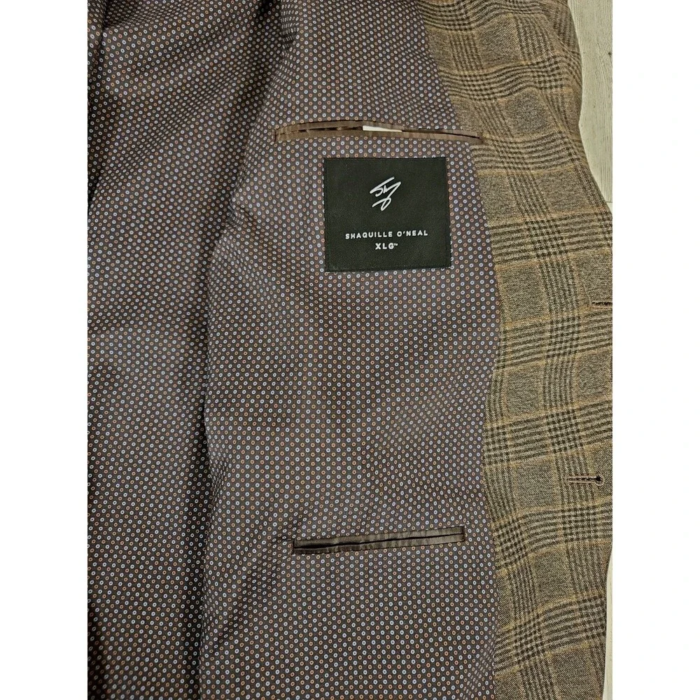 Shaquille O'Neal Suit Jacket 58 REGULAR Sport Coat Brown Stretch NEW